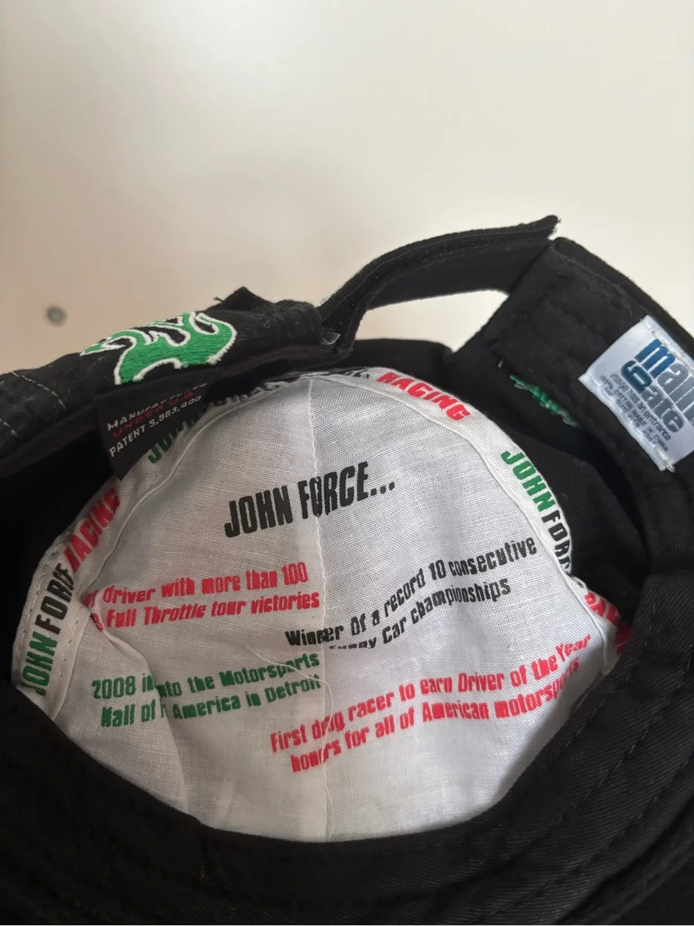 John Force 15 Black & Green Racing Cap